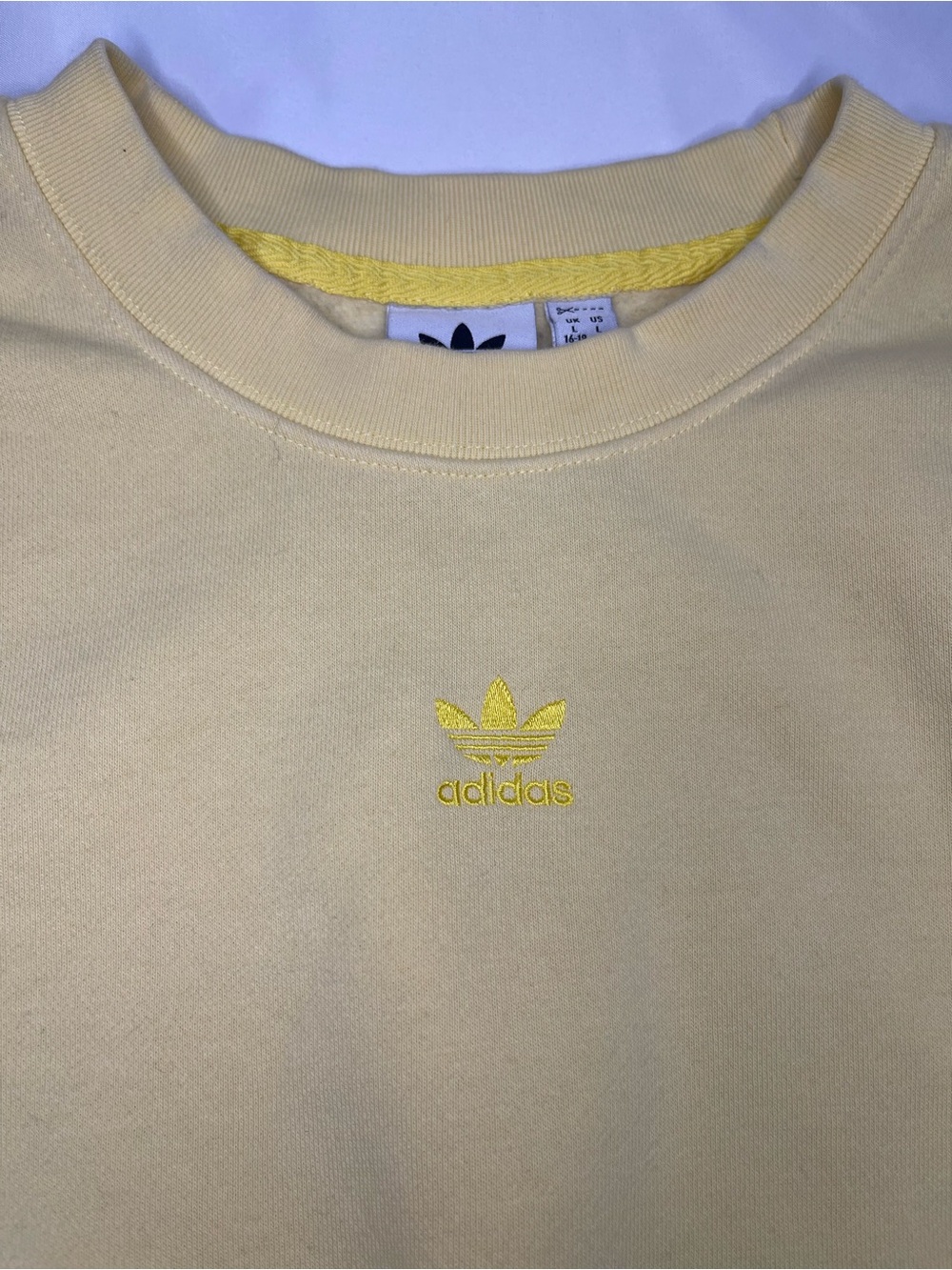 Adidas Women's Yellow Crewneck Sweatshirt - Picture 3 of 16